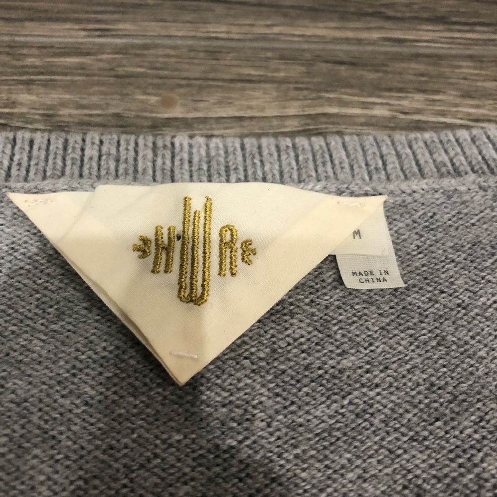 Anthro Monogram Button Tree Sweater - image 3